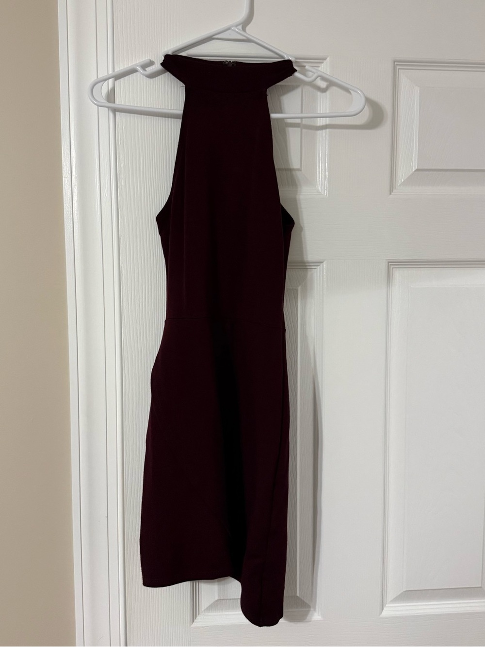 Forever 21 Sleeveless High-Neck Bodycon Dress - Burgundy